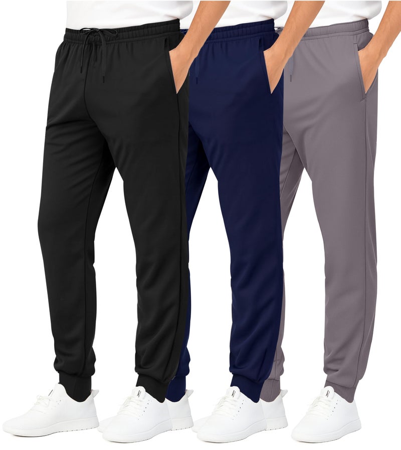 REALESSENTIALS Real Essentials 3 Pack: Boys' Athletic Jogger Sweatpants - Kids Teens Youth Active Sports Pants with Pockets,Set 4,L (12/14) - Image 1